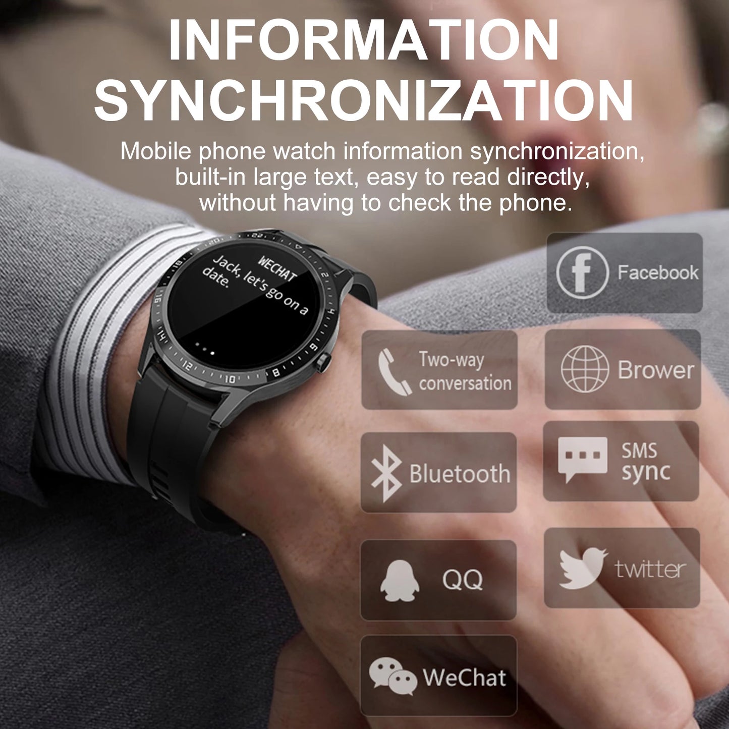 Smart Watch Notification Multi Sports Modes Fitness Tracker 24H Heart Rate Monitoring Smartwatch