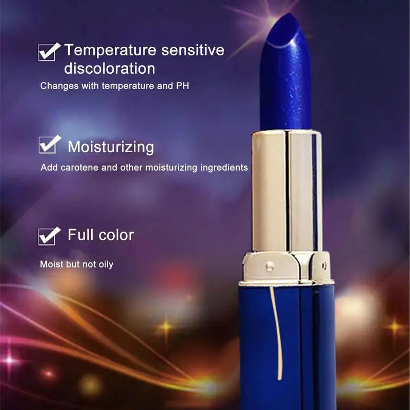 Color Changing Lipstick Waterproof Blue Lipstick turns Pink Moisturizing Long Lasting