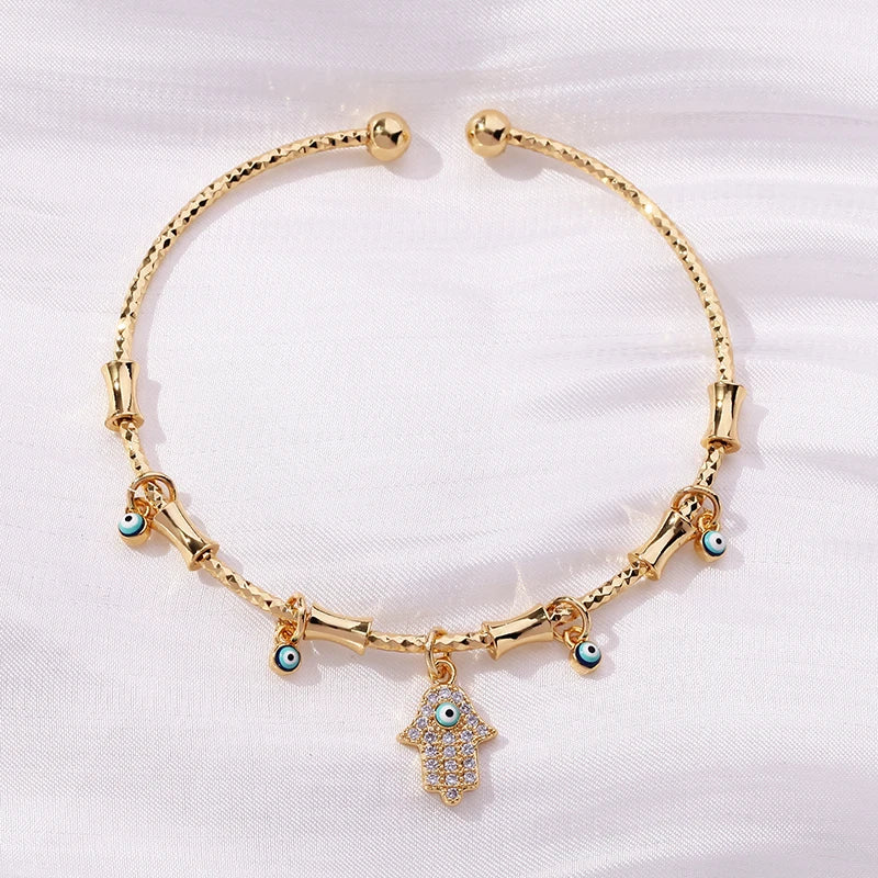 Charm Fashion Bracelets with Lobster Shiny Bling 18K Gold Plated Jewelry