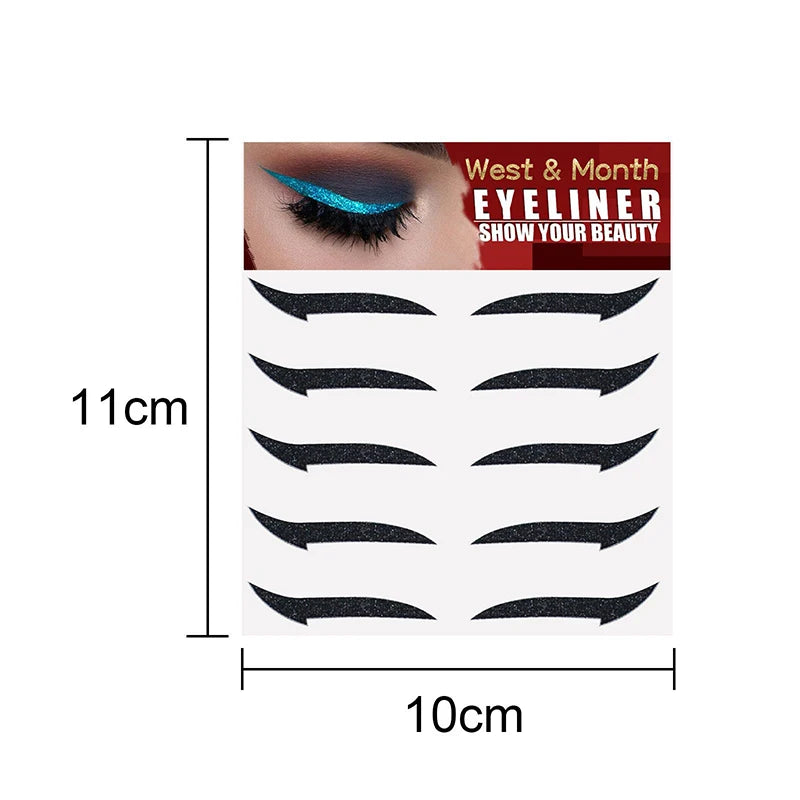 Waterproof Double Eyelid Line Stickers Glitter Eyeliner Sticker Set Reusable Eye Makeup Self-adhesive Sticker Beauty Accessories