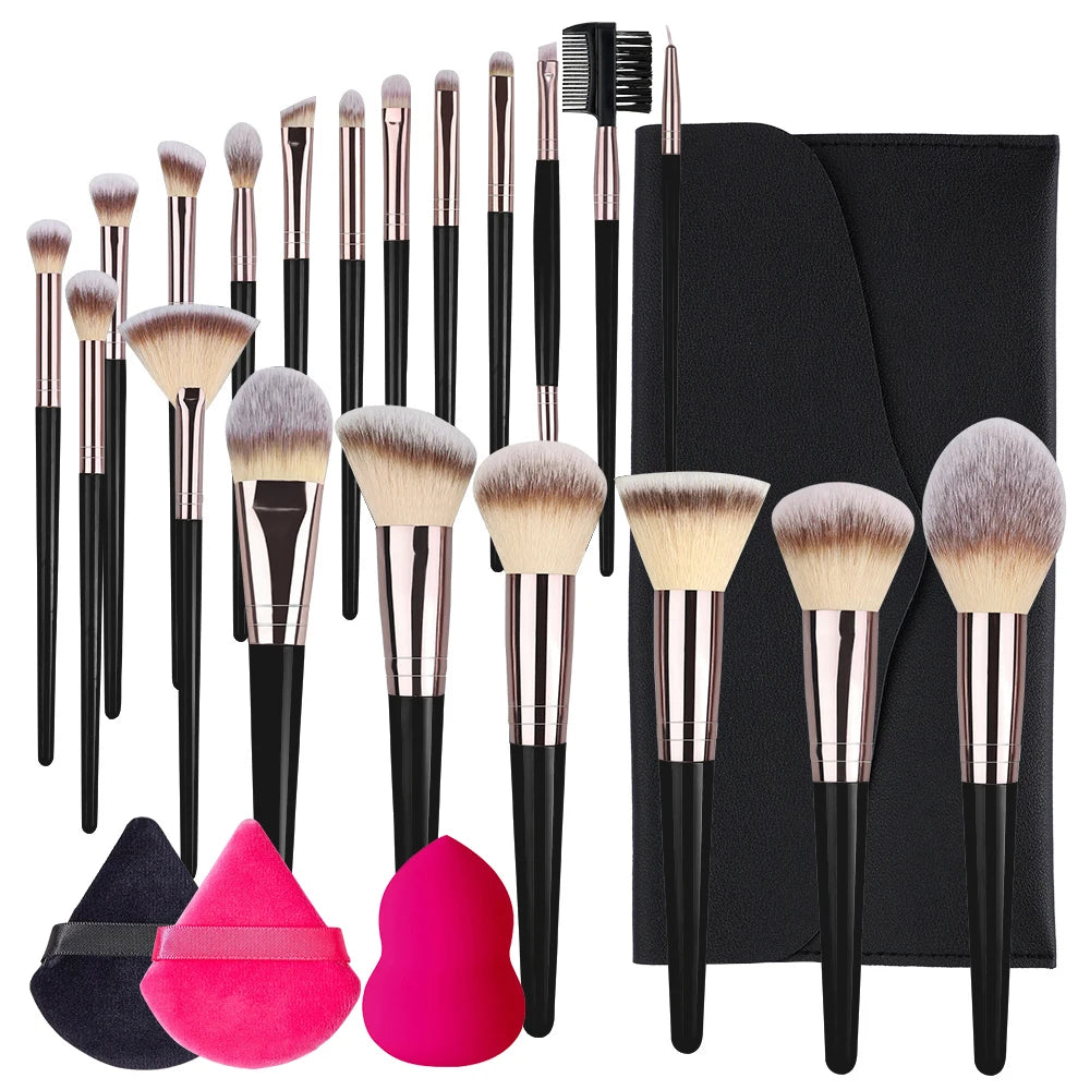 Face Makeup Brush Set Premium Synthetic Foundation Powder Concealer Eyeshadow Blush Makeup Sponge