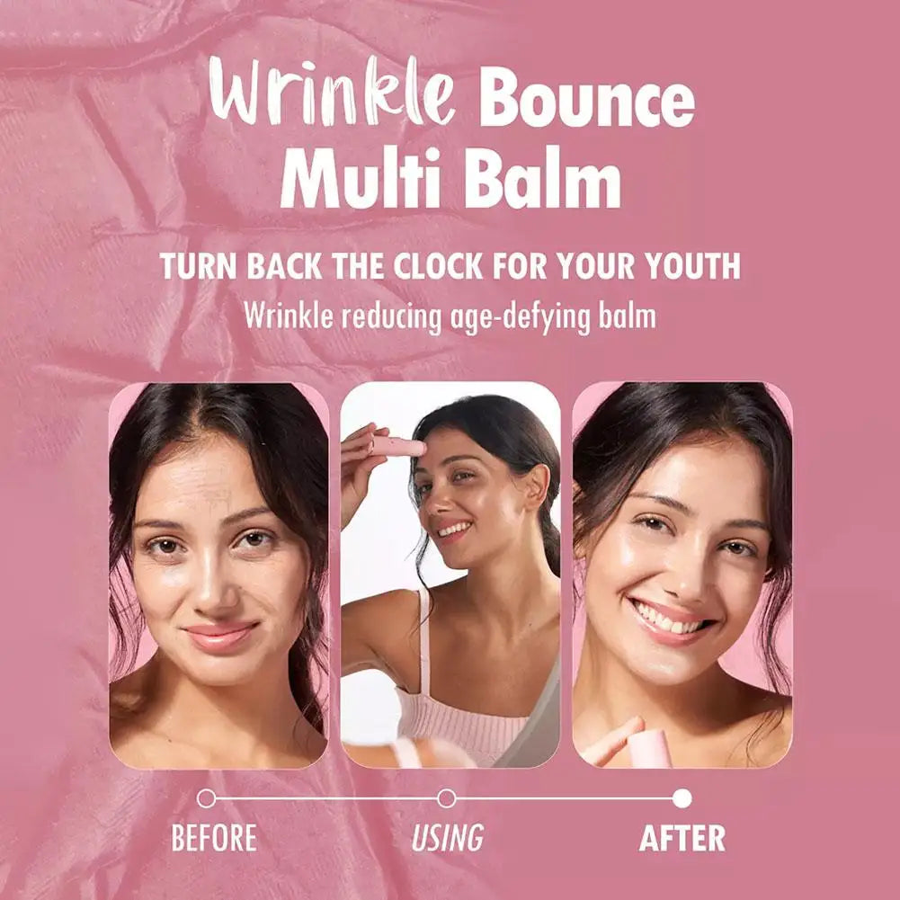 Wrinkle Bounce Moisturizing Multi Balm for Face Daily Face Moisturizer Stick All-in-One Multi Balm Hydrating Lip Eye Neck Cream