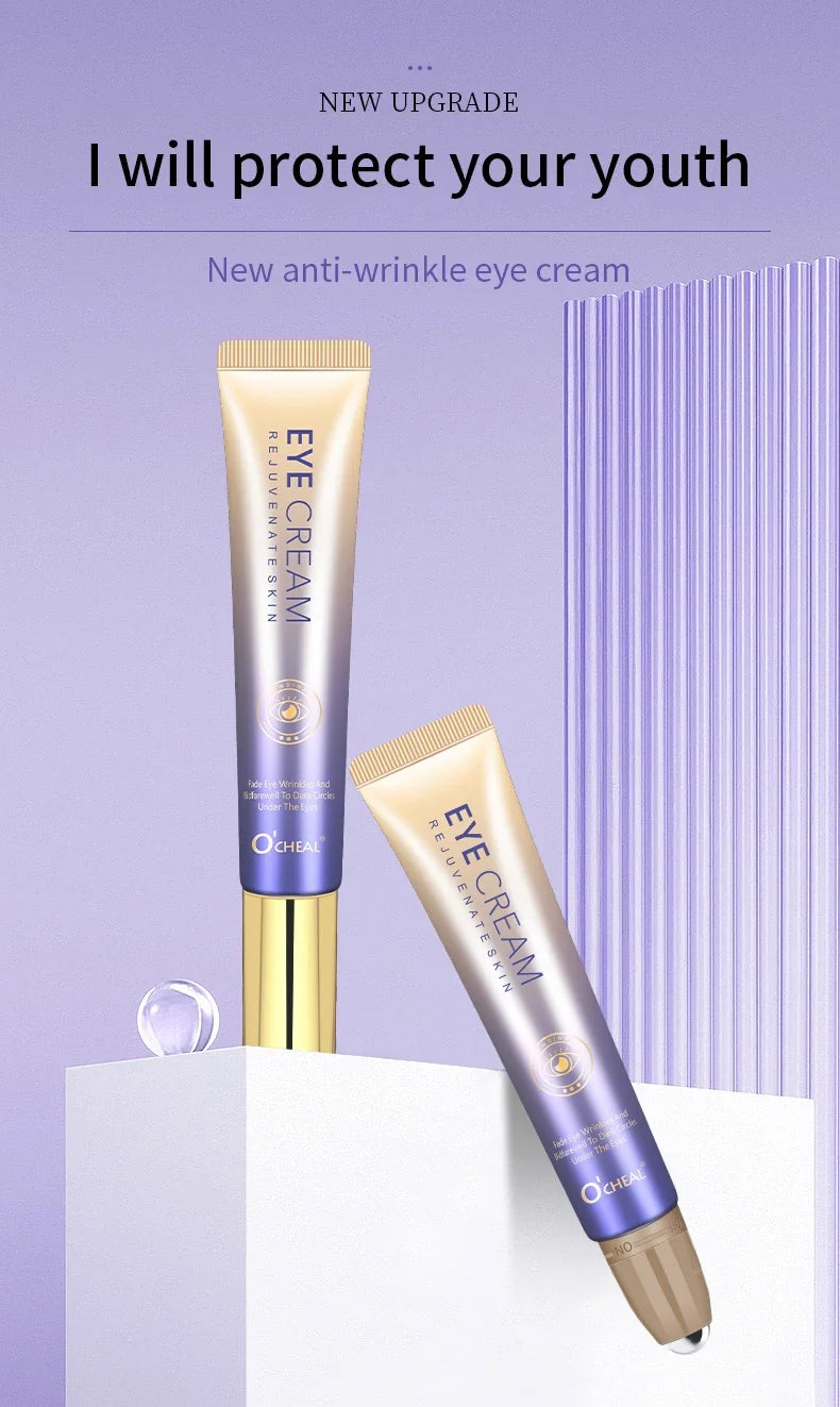 O'CHEAL Anti- Wrinkle Eye Cream With Roller Ball Quick Drying Hydrating Hyaluronic Acid Refreshing Eye Serum Fades Fine Line