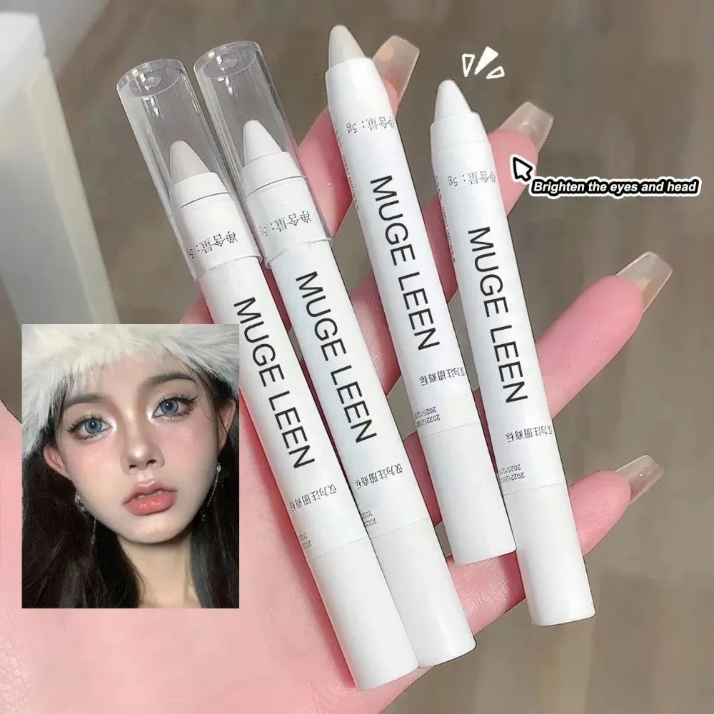 Pearl Matte White Eyeliner Pencil Eyes Head Brightening Flash Highlighter Eyeshadow Stick Waterproof Lying Silkworm Pen Cosmetic