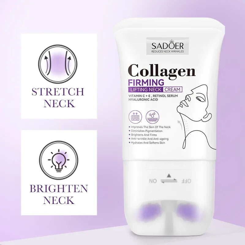 Roller Neck Cream Smooth Wrinkle Tightening Essence Neck Brighten Moisturizing Shape Firming Cream Face Beauty Skin Care Product