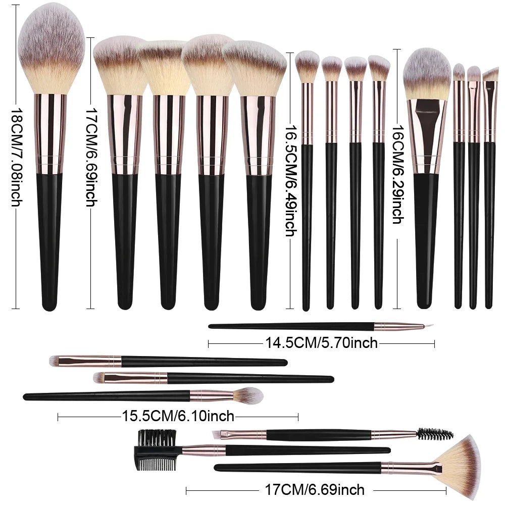 Face Makeup Brush Set Premium Synthetic Foundation Powder Concealer Eyeshadow Blush Makeup Sponge