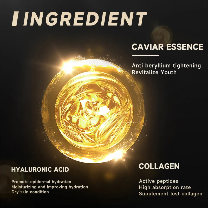 Hydrating Face Cream Caviar Collagen Anti-wrinkle Skincare With Eye Mask