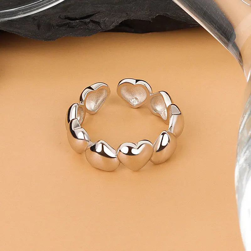 New Silver 925 Ring Stackable Infinite Heart Daisy Flower for Women Original Silver 925 Rings Brand Jewelry Gift 33553