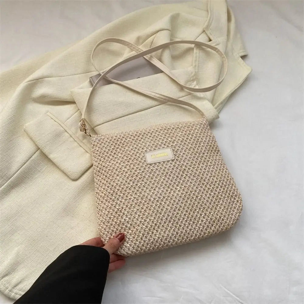 Summer Fashion Straw Crossbody Bag Woven Shoulder Handbag Purse