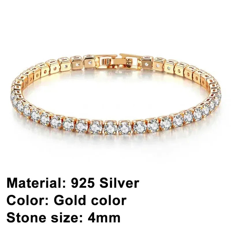 Rose Gold Classic Shining Bracelet Crystal Tennis Bracelet Jewelry Fashion