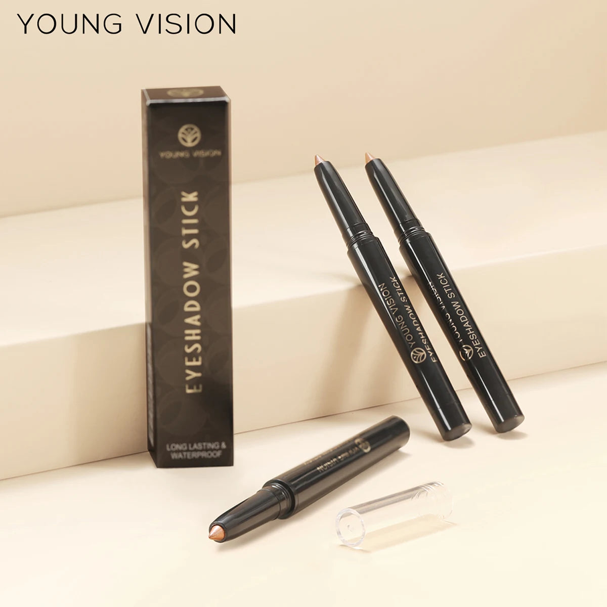 YOUNG VISION 12 Color Eyeshadow Stick Waterproof Long-lasting Pearl Shimmer cream formula easy to color fine and smooth