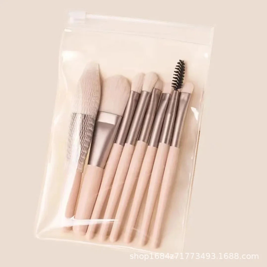 Portable 8Pcs Makeup Brush Set Soft Makeup Concealer Brush Blush Loose Powder Brush Eye Shadow Foundation Brush Beauty Tools