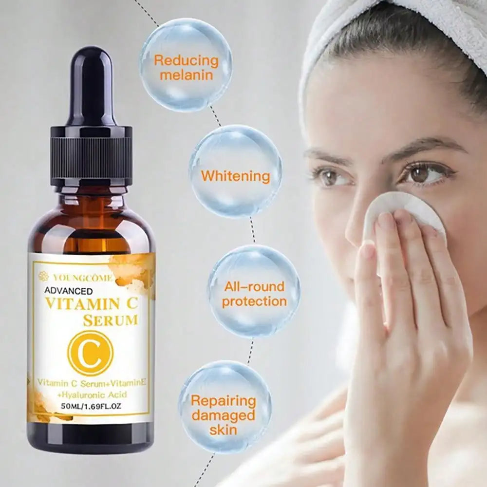 Vitamin C Serum Essence Moisturizing Brighten Wrinkle Remover Anti-aging Fades Spots Repair Fine Lines Facial Skin Care Tools