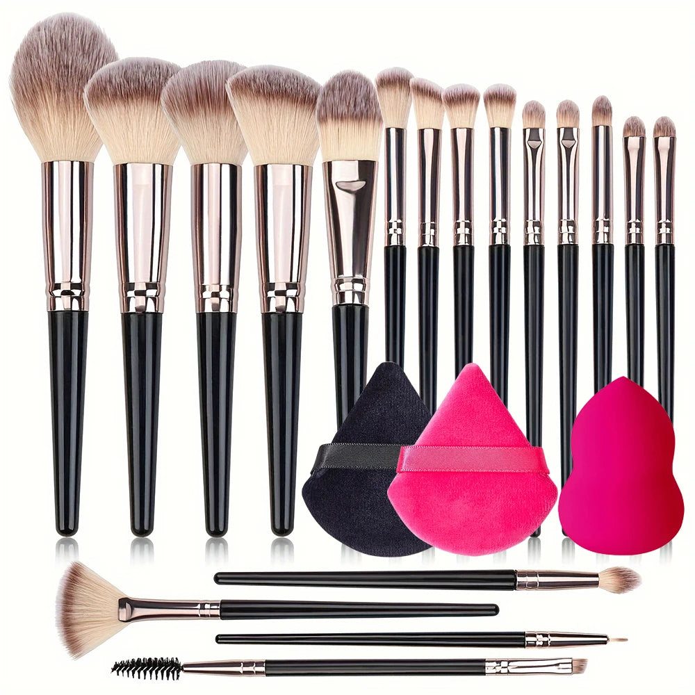 Face Makeup Brush Set Premium Synthetic Foundation Powder Concealer Eyeshadow Blush Makeup Sponge