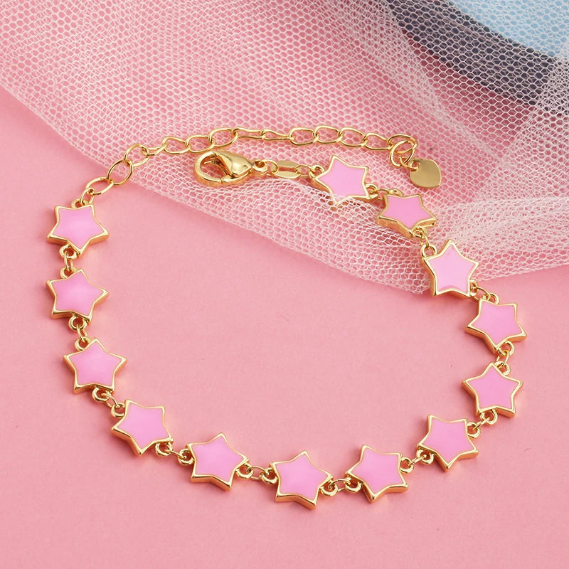 Charm Fashion Bracelets with Lobster Shiny Bling 18K Gold Plated Jewelry