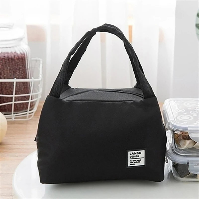 Portable Lunch Bag Tote Insulated Box Canvas Thermal Cold Warm Food Container