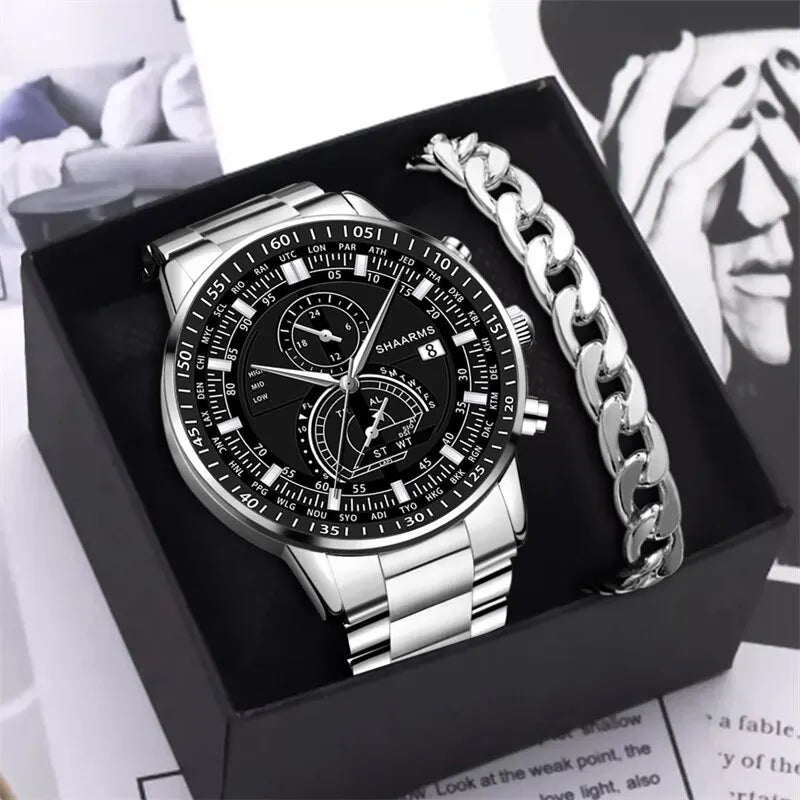 Luxury Quartz Watch Fashion Luminous Calendar Clock Wristwatch