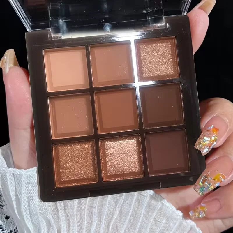 Mocha Chocolate Eyeshadow Palette Matte Pearly Glitter Finish Makeup