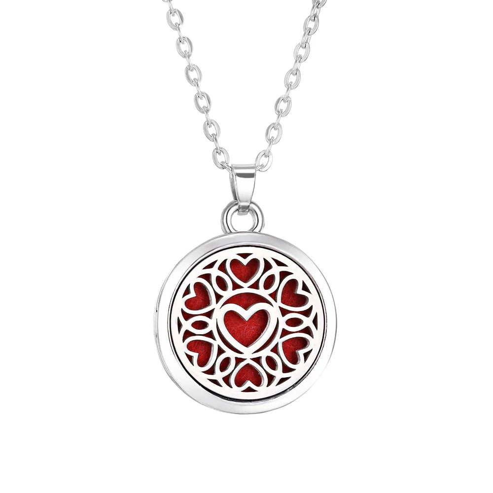 Tree of Life Aromatherapy Necklace Perfume Essential Oil Diffuser Alloy Stainless Steel  Locket Pendant Aroma Diffuser Necklace