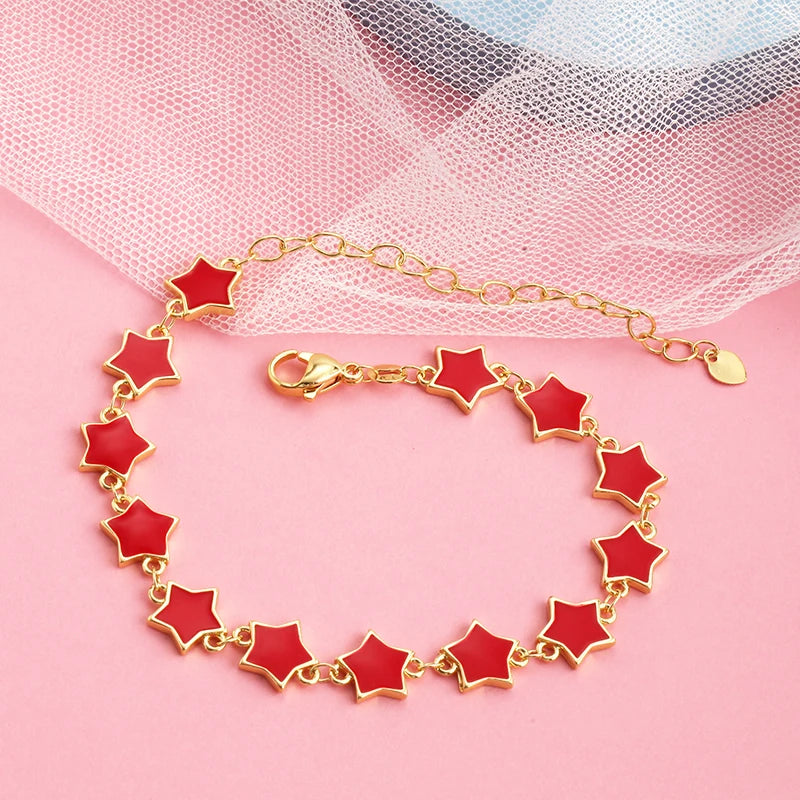 Charm Fashion Bracelets with Lobster Shiny Bling 18K Gold Plated Jewelry