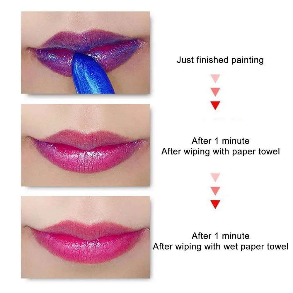 Color Changing Lipstick Waterproof Blue Lipstick turns Pink Moisturizing Long Lasting