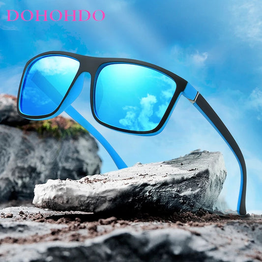 Square Vintage Polarized Sunglasses Travel Driving Anti-glare Eyewear UV400