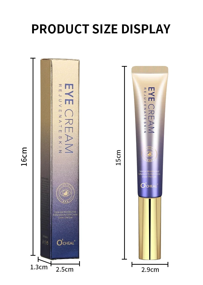 O'CHEAL Anti- Wrinkle Eye Cream With Roller Ball Quick Drying Hydrating Hyaluronic Acid Refreshing Eye Serum Fades Fine Line