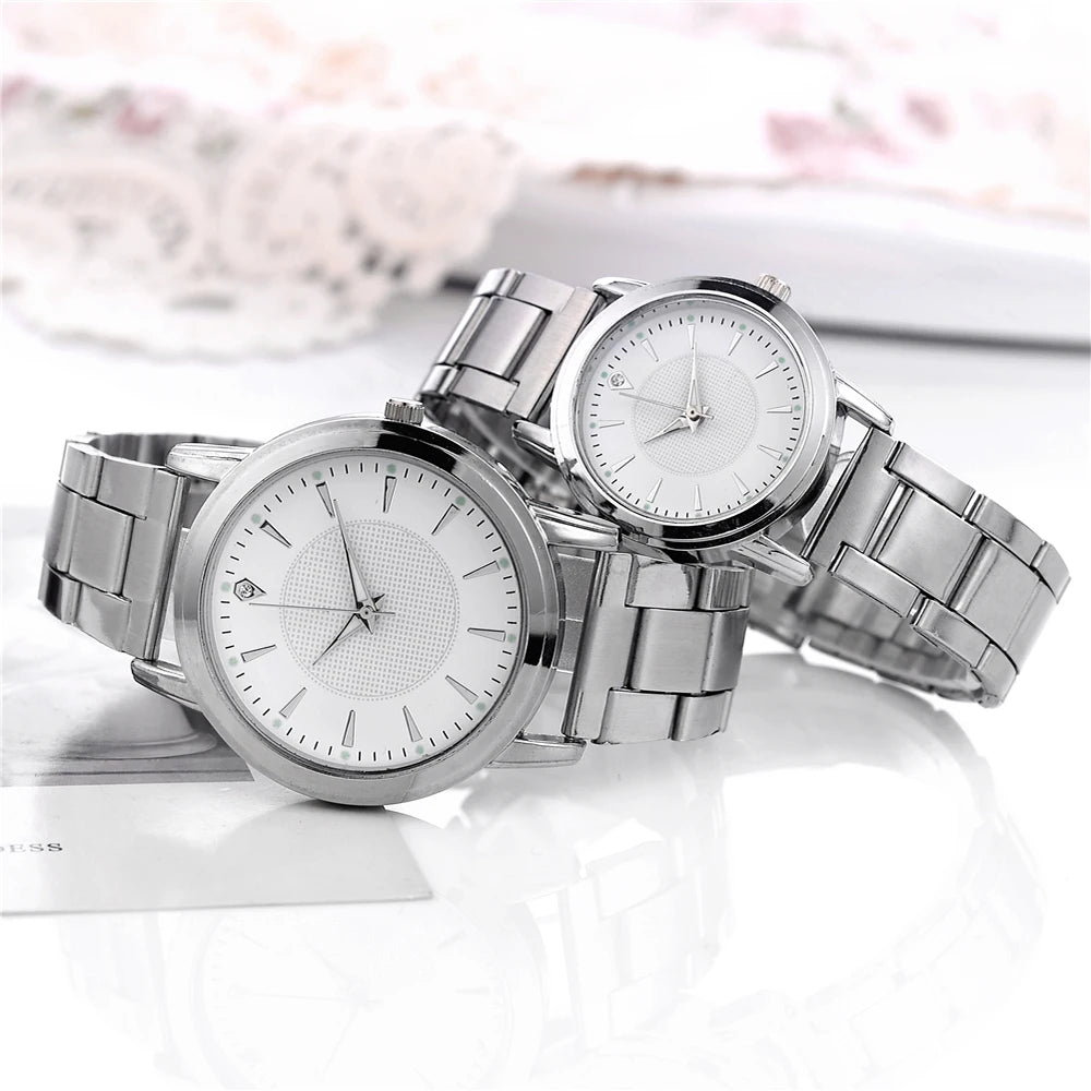 Pair of Watches Casual Fashion Alloy Wristwatches Analog Quartz