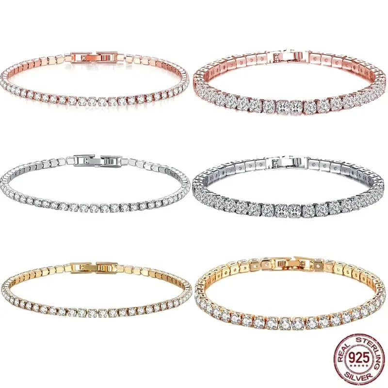 Rose Gold Classic Shining Bracelet Crystal Tennis Bracelet Jewelry Fashion