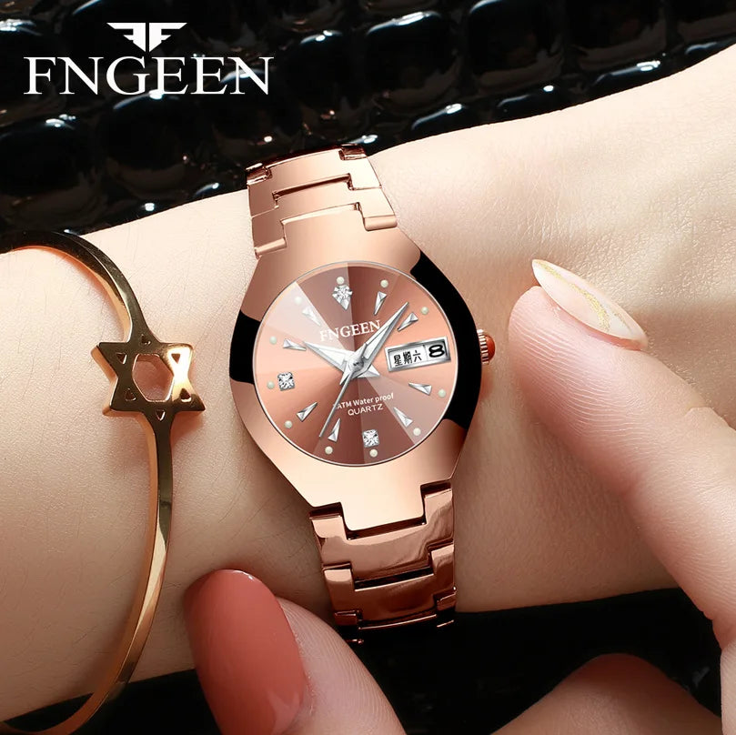 Luxury Brand Wristwatch Leisure Fashion Quartz Luminous Stainless Steel Watch