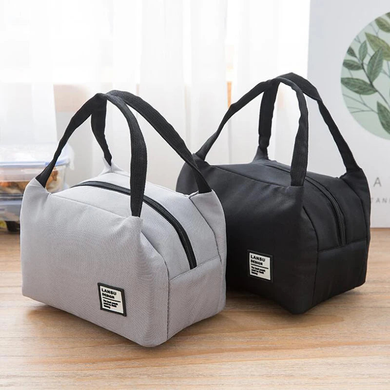 Portable Lunch Bag Tote Insulated Box Canvas Thermal Cold Warm Food Container