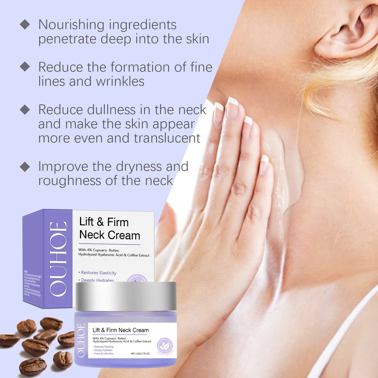 Tighten Lift Neck Cream Reduce Fine Lines Brightening Firming Nourish Smoothing Lasting Moisturize Neck Rejuvenation Care Lotion