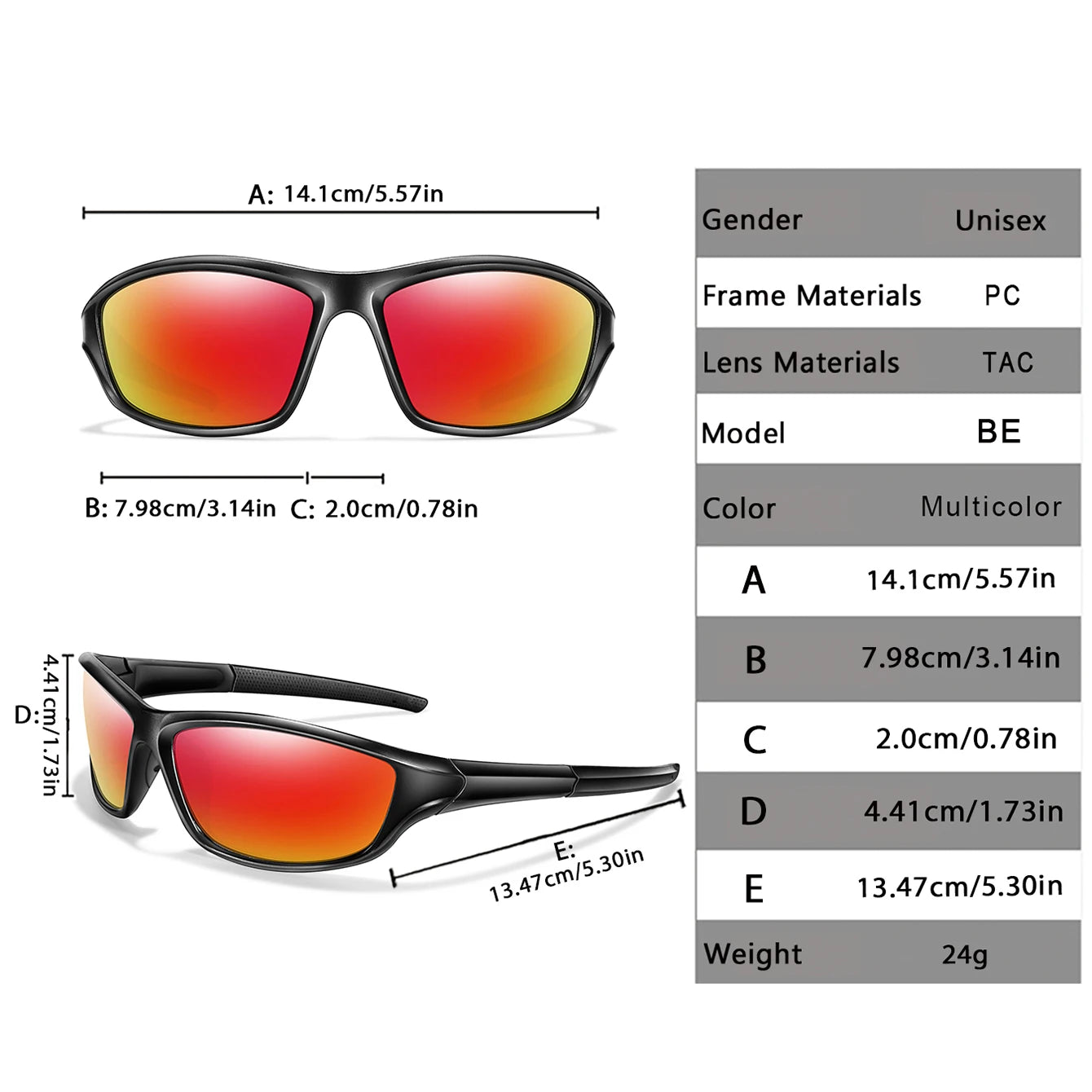 Polarized Sunglasses Outdoor Sports Driving Eyewear Transparent Frame UV400