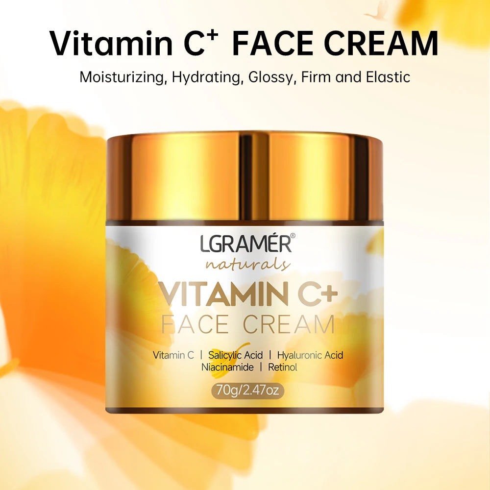 Vitamin C Face Cream Retinol Smooth Wrinkle Moisturizing Firming Hyaluronic Lightening Repairing Smooth Skincare Whitening Cream