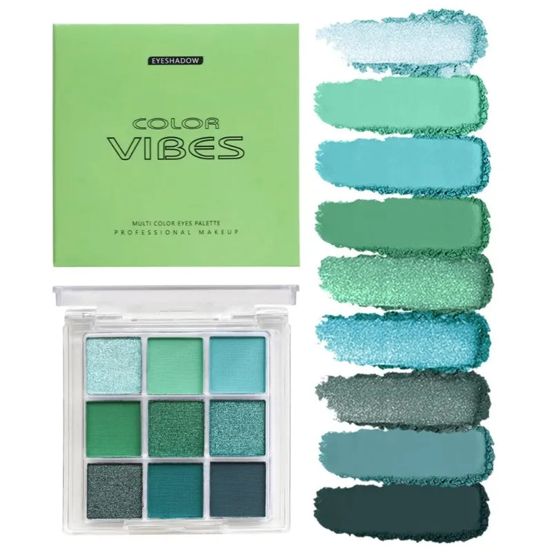 Glitter Eyeshadow Palette Avocado Green Shimmer Pearlescent Matte Colorful Makeup