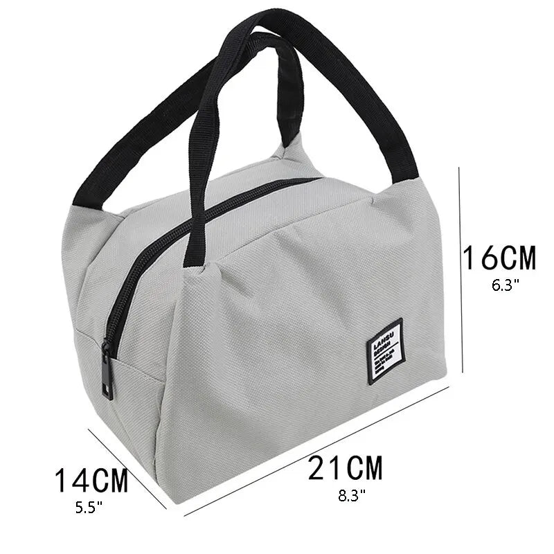 Portable Lunch Bag Tote Insulated Box Canvas Thermal Cold Warm Food Container