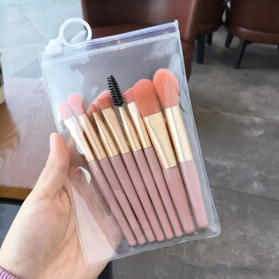 Portable 8Pcs Makeup Brush Set Soft Makeup Concealer Brush Blush Loose Powder Brush Eye Shadow Foundation Brush Beauty Tools