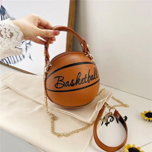 Should Bag PU leather Chain Basketball Bag New Letter Printed Youth Handbag