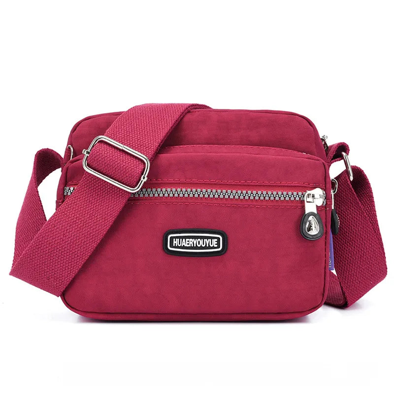 Versatile Fashion Shoulder Messenger Bag Nylon Oxford Lightweight Waterproof Zipper Package Large Capacity Crossbody Bag