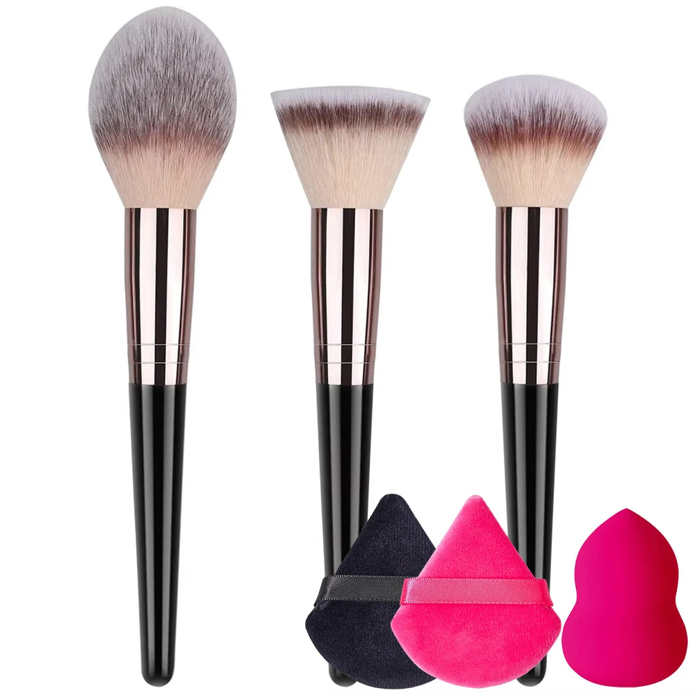 Face Makeup Brush Set Premium Synthetic Foundation Powder Concealer Eyeshadow Blush Makeup Sponge