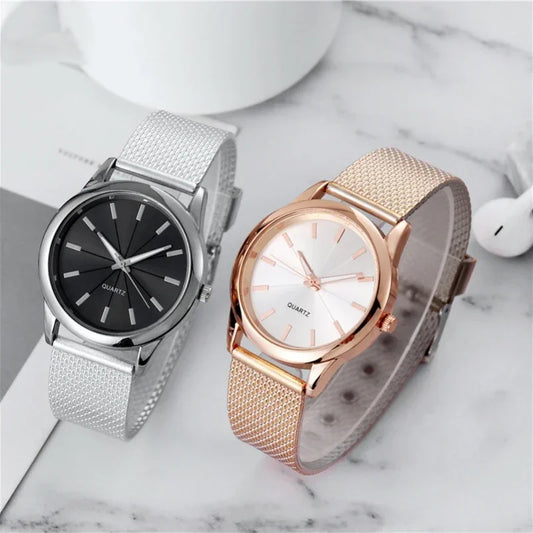 Magnetic Stainless Steel Wristwatch Mesh Band Luxury Montre Femme Wristwatches