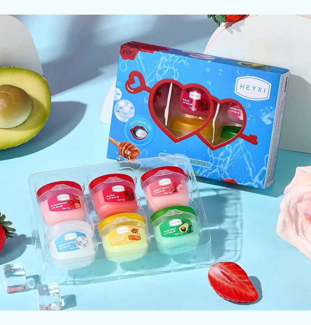 Fruit Series Lip Balm Set Moisturizing Hydrating Non-sticky Anti-Cracked Vaseline Care Balm