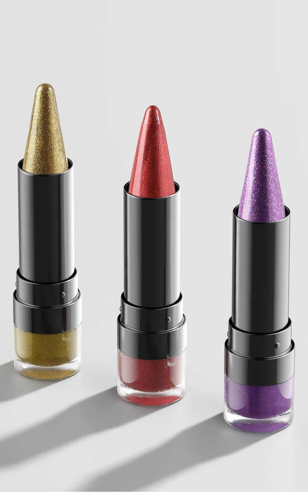 Pointed Glitter Lipstick Nude Purple Moisturize Diamond Metallic Lip Liner Pencil Outline Contouring Gradient Eyeshadow Cosmetic