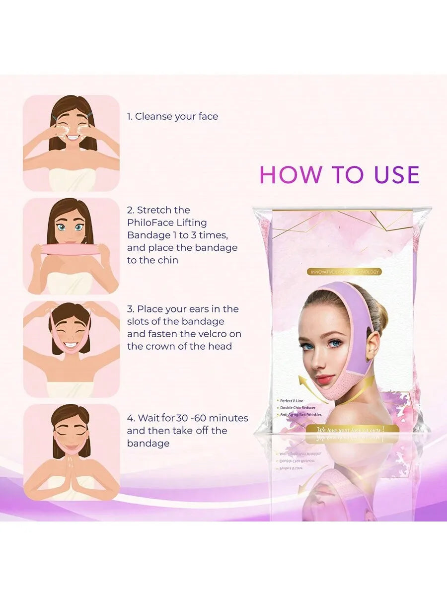 Reusable Double Chin Reducer, V-shaped Slimming Mask, Facial Tightening, Chin Lift, Face Slimming Band