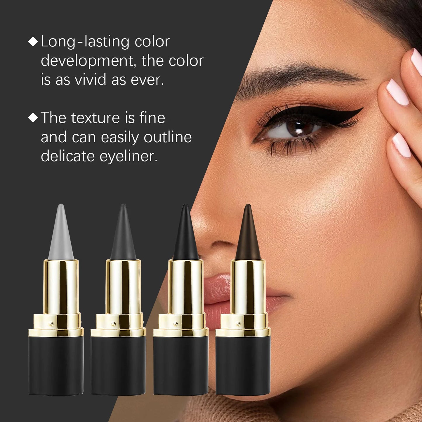 Smooth Eyeliner Pencil Waterproof Long Lasting Thick Gel Eye Enhancing Pencil