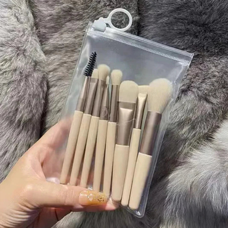 Portable 8Pcs Makeup Brush Set Soft Makeup Concealer Brush Blush Loose Powder Brush Eye Shadow Foundation Brush Beauty Tools