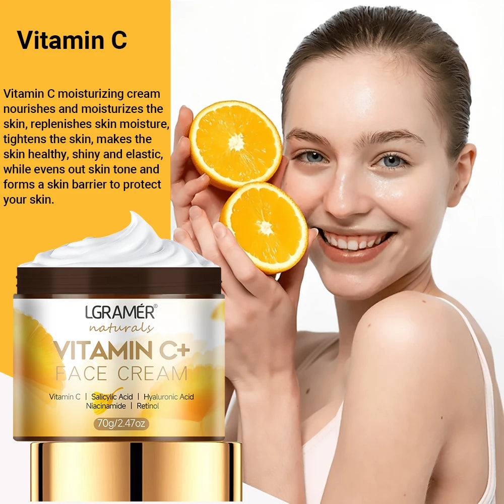 Vitamin C Face Cream Retinol Smooth Wrinkle Moisturizing Firming Hyaluronic Lightening Repairing Smooth Skincare Whitening Cream