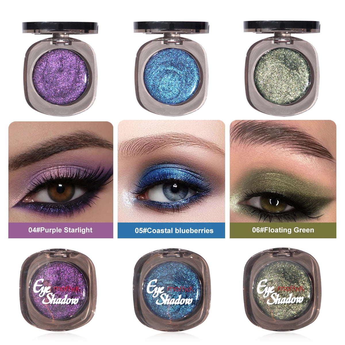 Single Color Eyeshadow Colorful Shiny Highlight Waterproof Eye Makeup