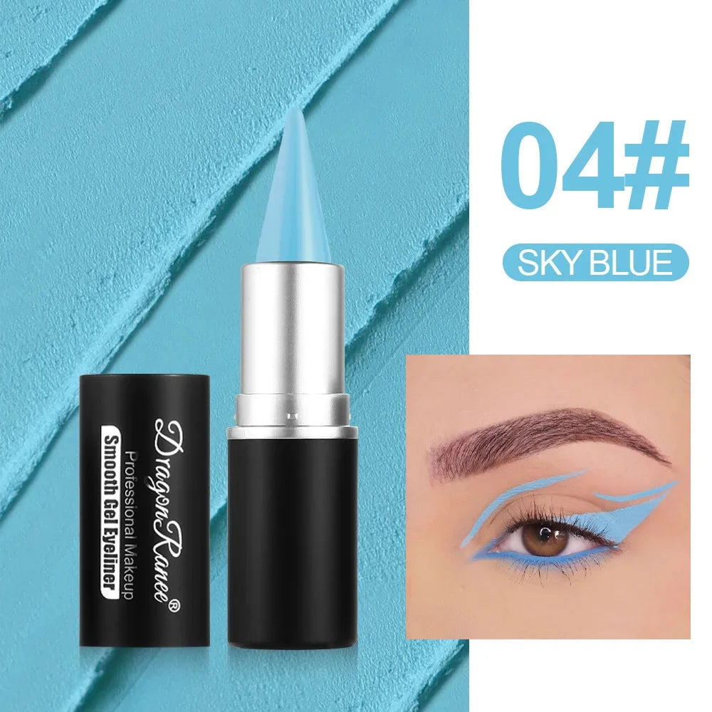 Pointed Creamy Blue Eyeliner Gel Matte White Black Brown Easy Wear Solid Eye Liner Pencil LongLasting Tattoo Liner Eyeshadow Gel