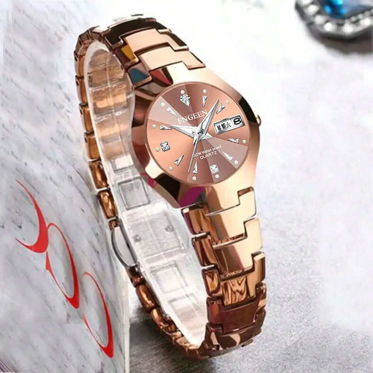 Luxury Brand Wristwatch Leisure Fashion Quartz Luminous Stainless Steel Watch